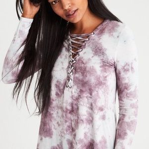 Light purple and white tie dye long sleeve